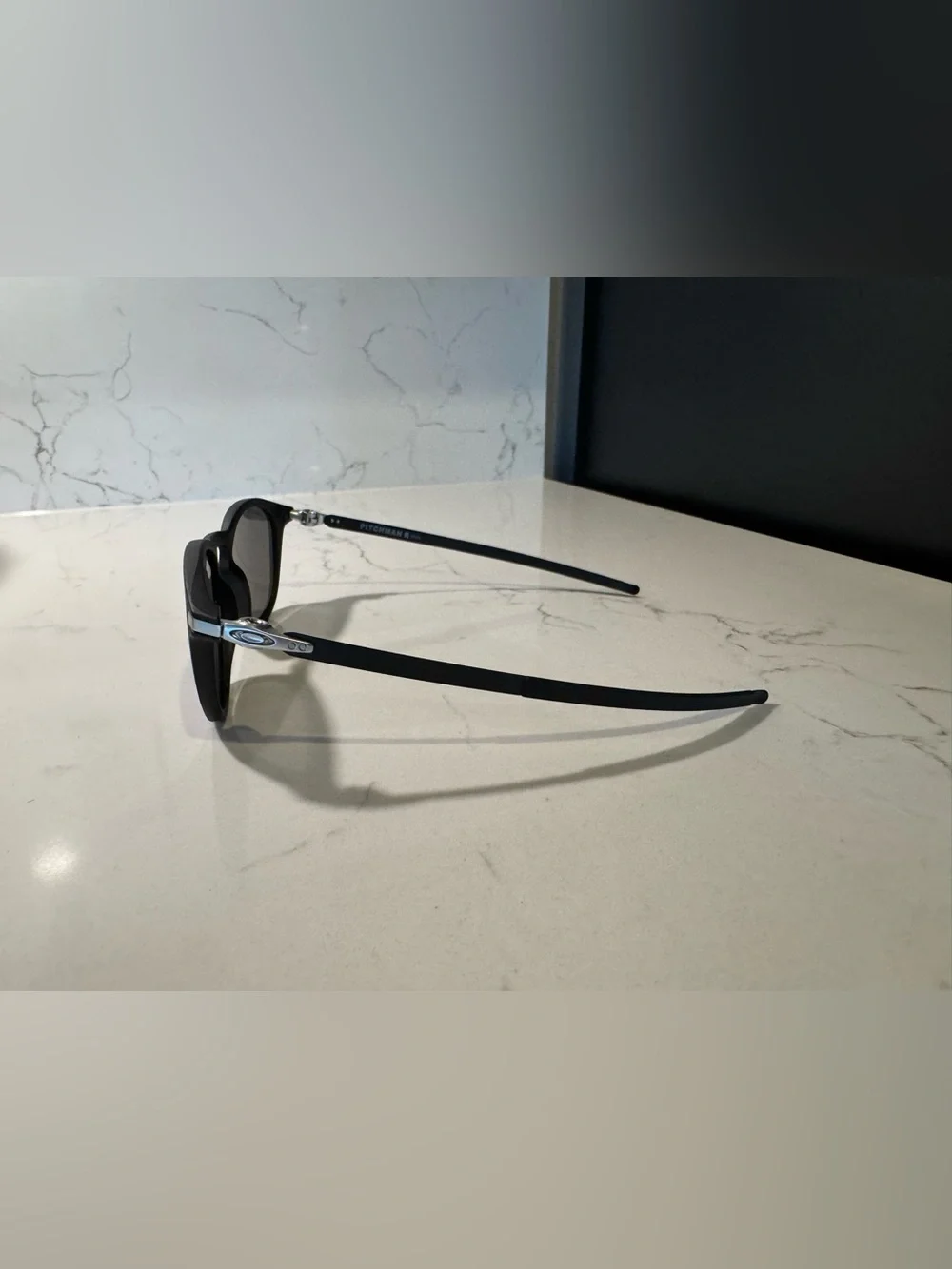 Oakley Pitchman R Black Sunglasses with Purple Lenses